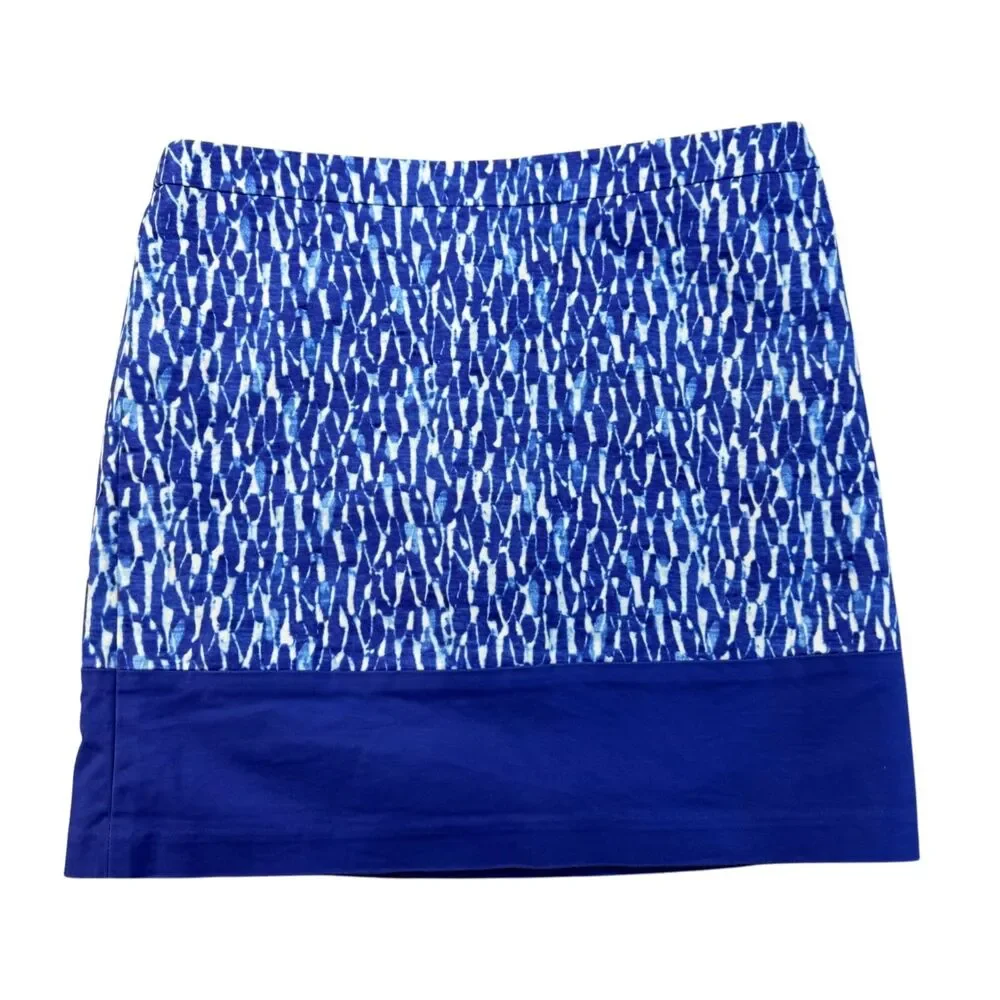 Michael Kors Skirt Women's 6 Blue Mini LOT of 2 Cotton Blend Back Zip Lined Cute